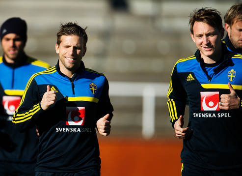 Anders Svensson och Kim Källström joggar