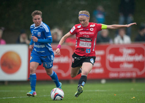 Kristianstads Sif Atladottir i matchen i damallsvenskan
