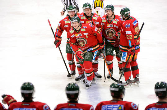 Frölundas Andreas Johnson, John Klingberg, Joel Lundqvist,