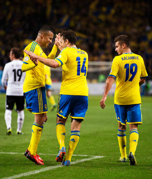 Sveriges Martin Olsson, Tobias Hysén och Alexander