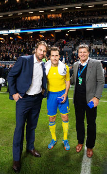 Peter Forsberg, Tobias Hysén och Svenska Spels vd Lennart