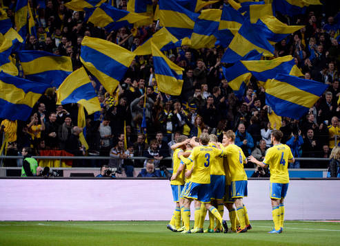 Sveriges Tobias Hysén  jublar