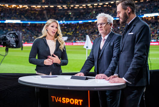 TV4s Anna Brolin, Hasse Backe och Olof Lundh