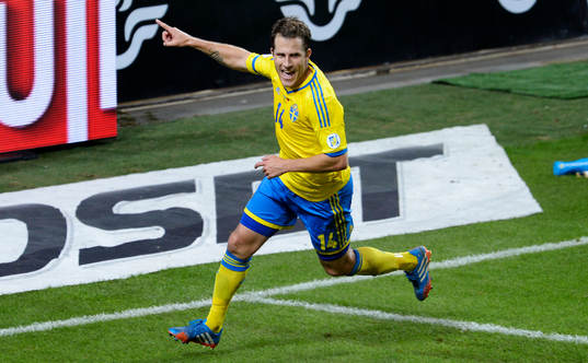 Sveriges Tobias Hysén gör 3-4 och jublar
