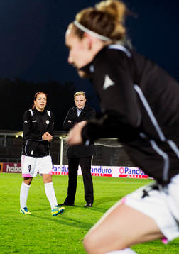 LDB Malmös tränare Jonas Eidevall innan fotbollsmatchen i