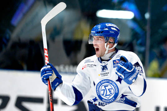 Leksands Patrik Hersley jublar
