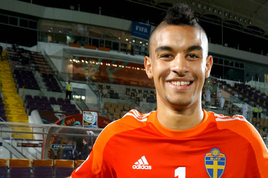 I denna handout-bild från Svenska Fotbollförbundet ses
