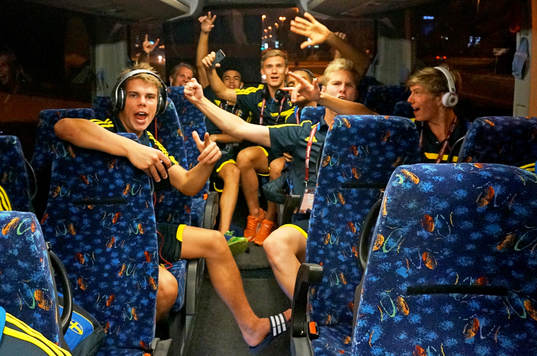 I denna handout-bild från Svenska Fotbollförbundet ses