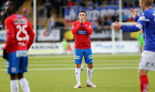 Besviken Helsingborgs Ardian Gashi  i matchen mellan