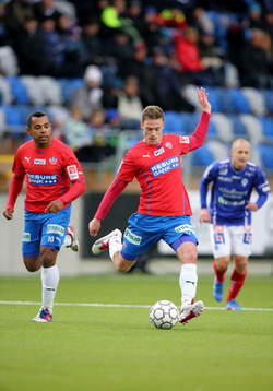 Helsingborgs Alvaro Álvaro Santos och Arnor Smarason  i