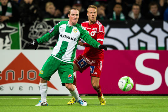 Hammarbys Christoffer Carlsson och Degerfors Daniel Sundgren
