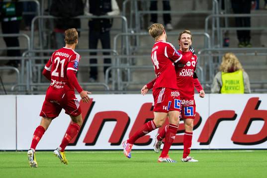Degerfors Daniel Sundgren och Emil Hedsén jublar