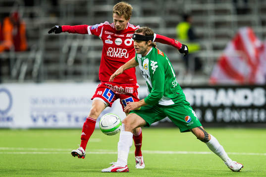Degerfors Johan Bertilsson och Hammarbys Max Von