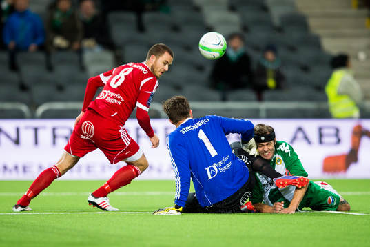 Degerfors målvakt August Strömberg och Andreas Holmberg