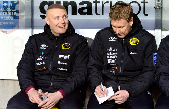 Elfsborgs tränare Klas Ingesson och assisterande tränare