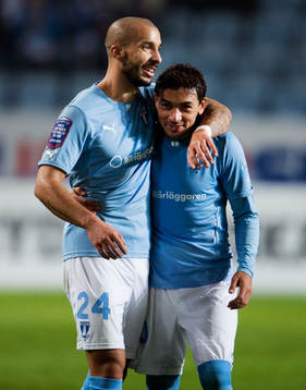 Malmös Guillermo Molins och Ricardo Ferreira jublar