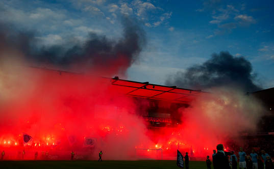 under fotbollsmatchen i Allsvenskan mellan Malmö FF och