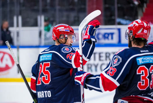 Södertäljes Jake Marto jublar