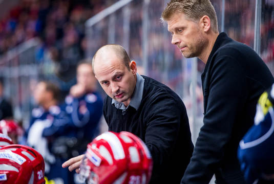 Södertäljes tränare Anders Sörensen och Per Nygårds