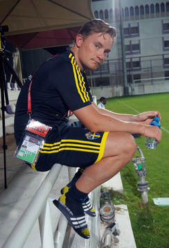 I denna handout-bild från Svenska Fotbollförbundet ses