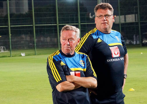 I denna handout-bild från Svenska Fotbollförbundet ses
