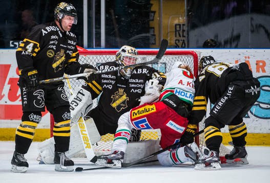 s målvakt Daniel Larsson och Victor Ahlström