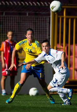 Sveriges Lina Nilsson och Bosnien-Hercegovinas Andela