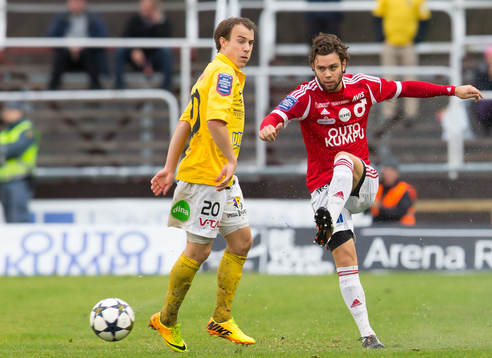 Degerfors Christoffer Eriksson och Falkenbergs Calle Wede