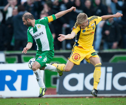 Ängelholms Robin Nilsson och Hammarbys Kennedy Bakircioglu