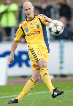Ängelholms Jakob Augustsson i matchen i Superettan mellan