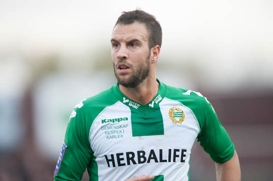 Hammarbys Andreas Haddad i matchen i Superettan mellan