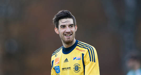 Ängelholms Muamet Asanovski i matchen i Superettan mellan