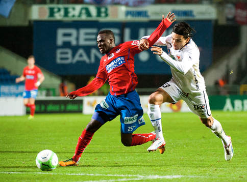 Helsingborgs David Accam och Emin Nouri
