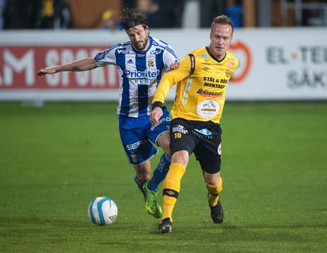 Mjällbys Marcus Ekenberg och Göteborgs Mattias Bjärsmyr