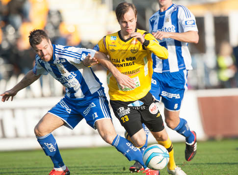 Göteborgs Pontus Farnerud och Mjällbys Andreas Blomqvist
