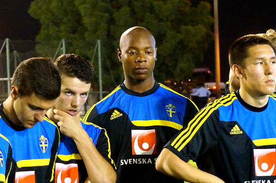 I denna handout-bild från Svenska Fotbollförbundet ses