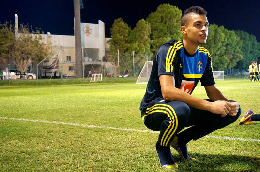 I denna handout-bild från Svenska Fotbollförbundet ses