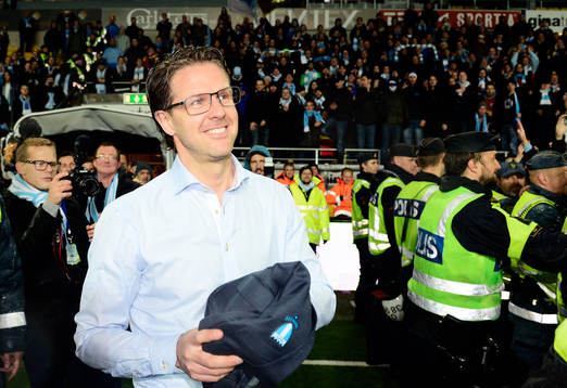 Malmös tränare Rikard Norling jublar