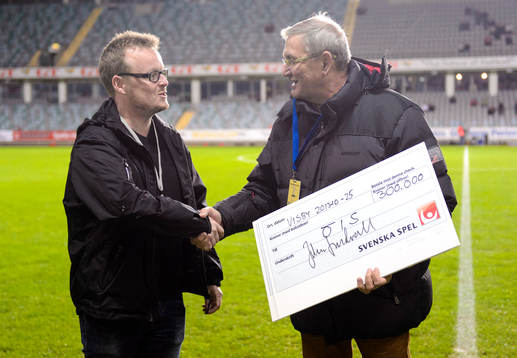 Örgryte får en check från Svenska Spel innan