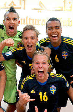 I denna handoutbild från Svenska Fotbollsförbundet syns