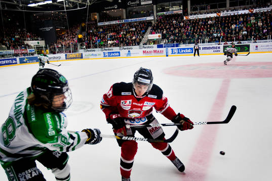 Malmö Redhawks Henrik Hetta och Rögles William Nylander