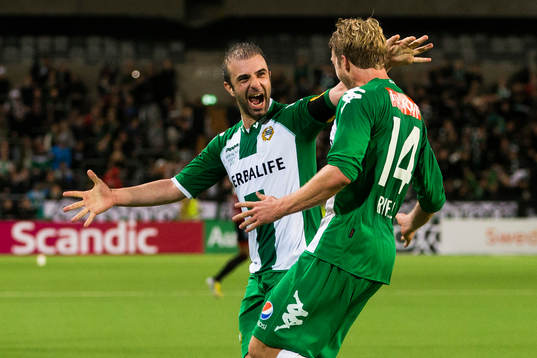 Hammarbys Mikael Rynell jublar