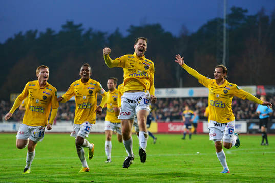 Falkenbergs Stefan Rodevåg jublar