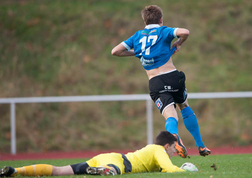 Halmstads Jacob Ling-Vannerus har gjort 2-1 och jublar i