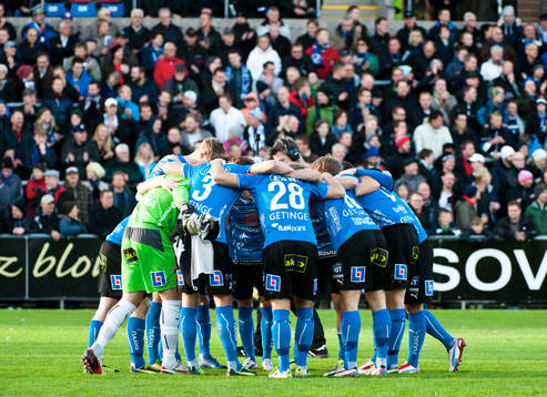 Halmstads samlade strax innan avsparken allsvenska matchen