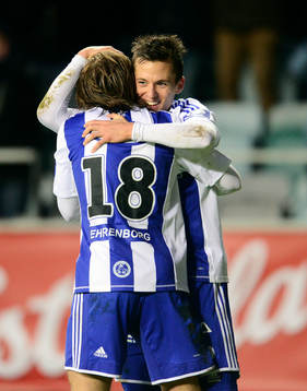 IFK Göteborgs Lasse Vibe och Darijan Bojanic jublar