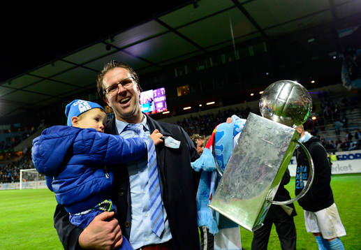 Malmös tränare Rikard Norling och sin son Erik Norling