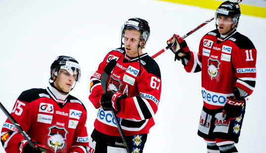 Malmö Redhawks Teemu Kesä, Tobias Ericsson, Joey Tentute