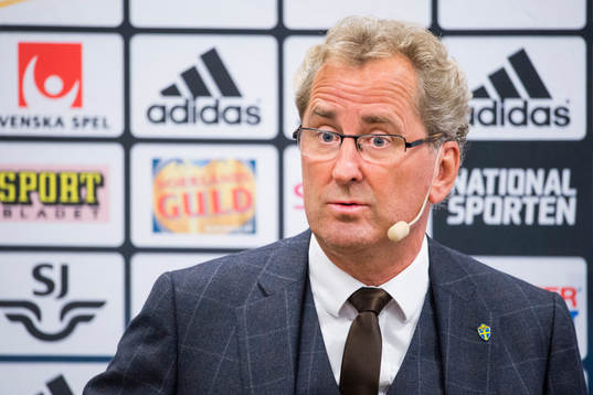 Presskonferens med Sveriges förbundskapten Erik Hamrén
