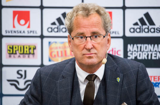 Presskonferens med Sveriges förbundskapten Erik Hamrén